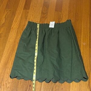 NWT J. Crew Green Scalloped Hem Skirt